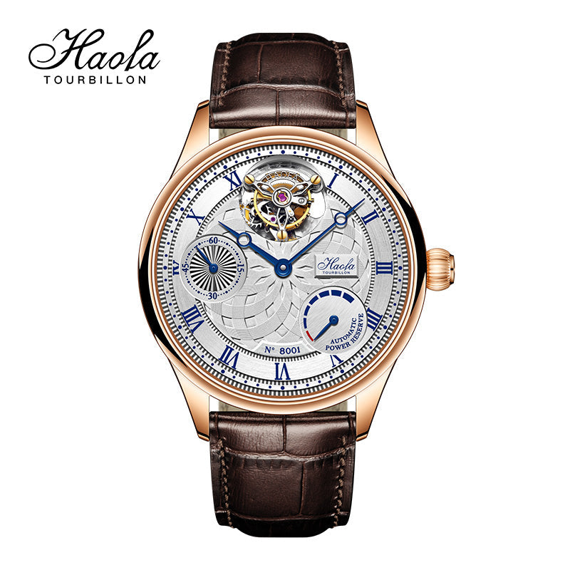 HAOFA 12'Clock Power Reserve Display Automatic Tourbillon Watch