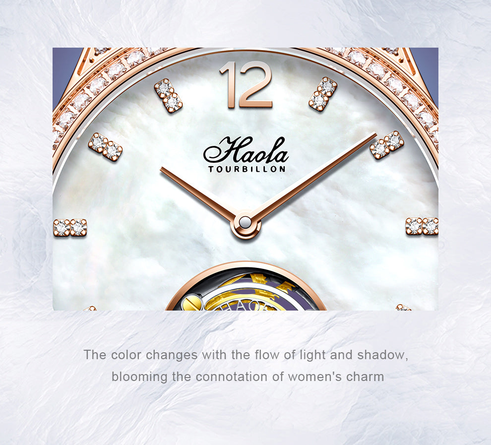 Haofa Women Lady Tourbillon Watches Luxury Sapphire Wrist Watch 1809