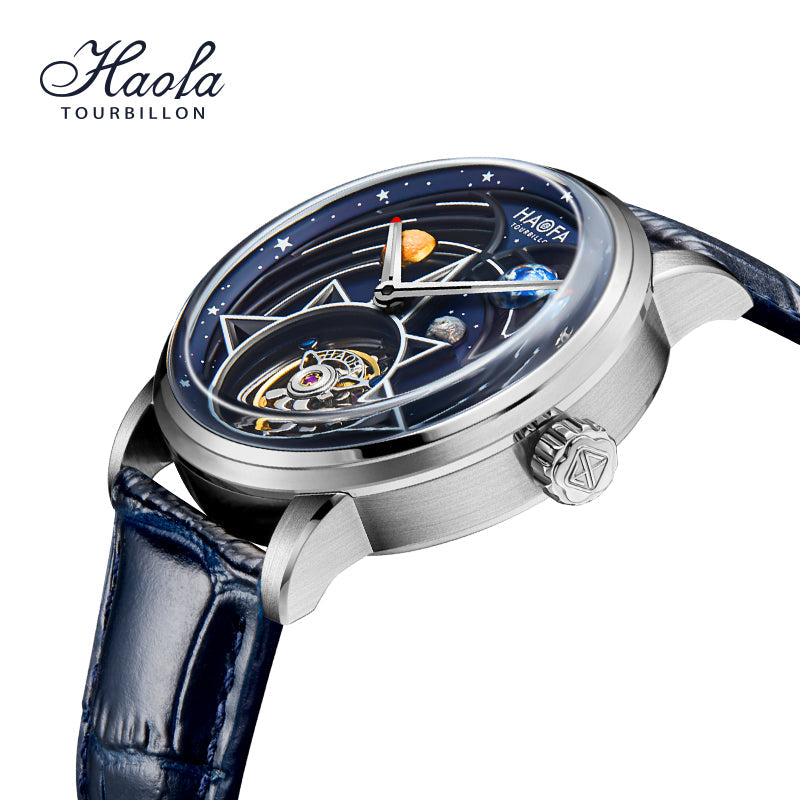 HAOFA 3D Galaxy Double Barrel Automatic Tourbillon (Gift Crystal Galaxy ball ) Model 2268