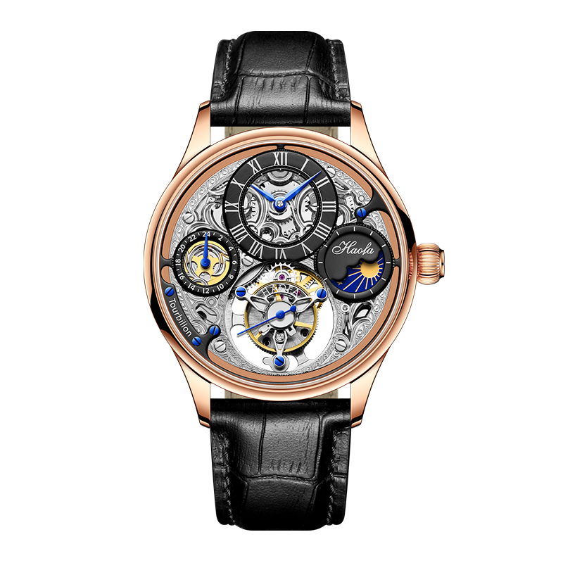 Haofa GMT Day And Night Tourbillon Movement Watch 1035 Top Finish Case