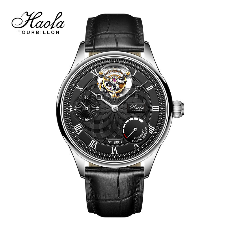 HAOFA 12'Clock Power Reserve Display Automatic Tourbillon Watch