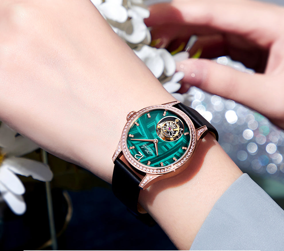Haofa Women Lady Tourbillon Watches Luxury Sapphire Wrist Watch 1809