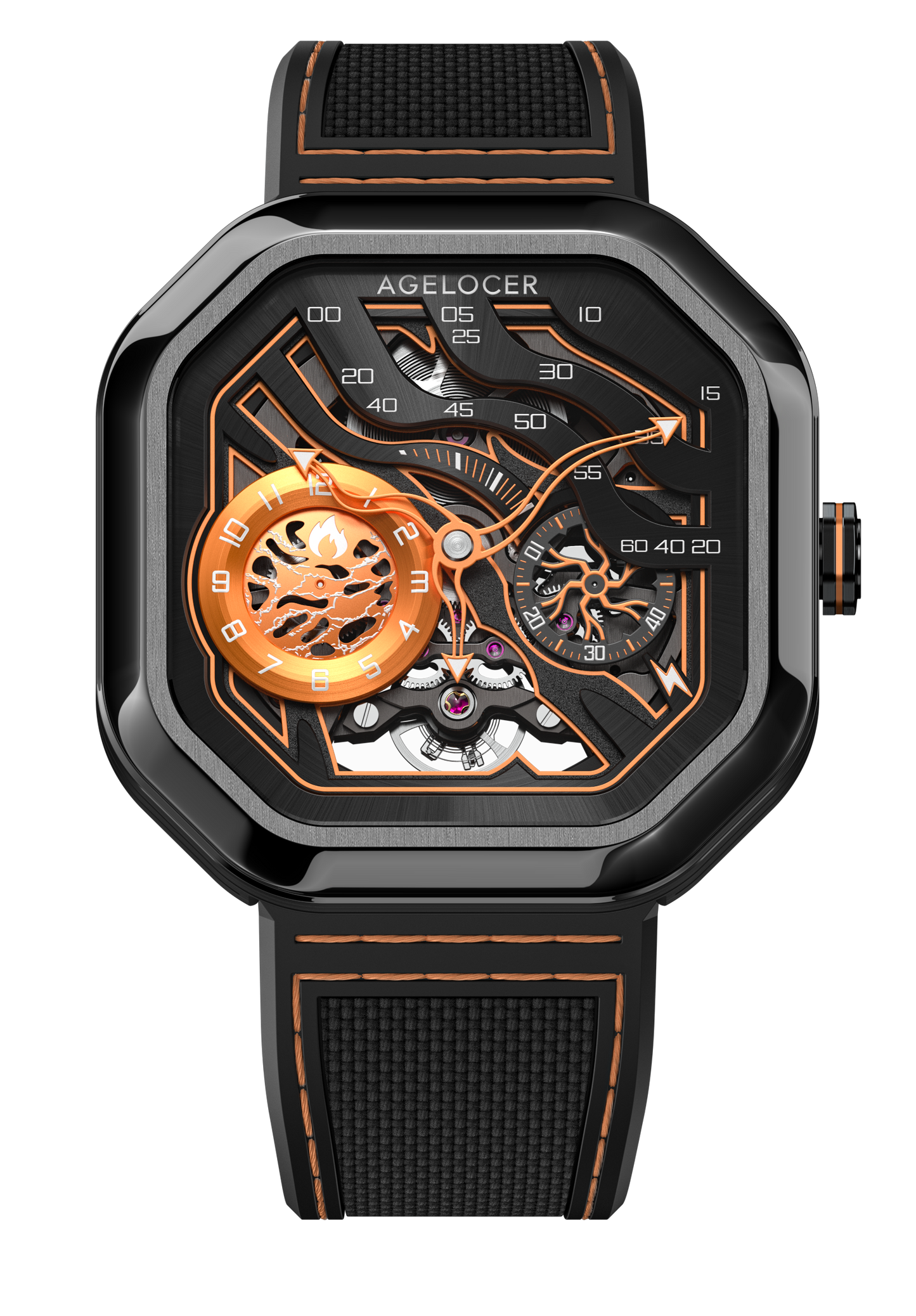 AGELOCER New Design Volcano Automatic Watch Sapphire Glass Power Reserve 80H Mechanical Watches Men's Stainless Steel Waterproof