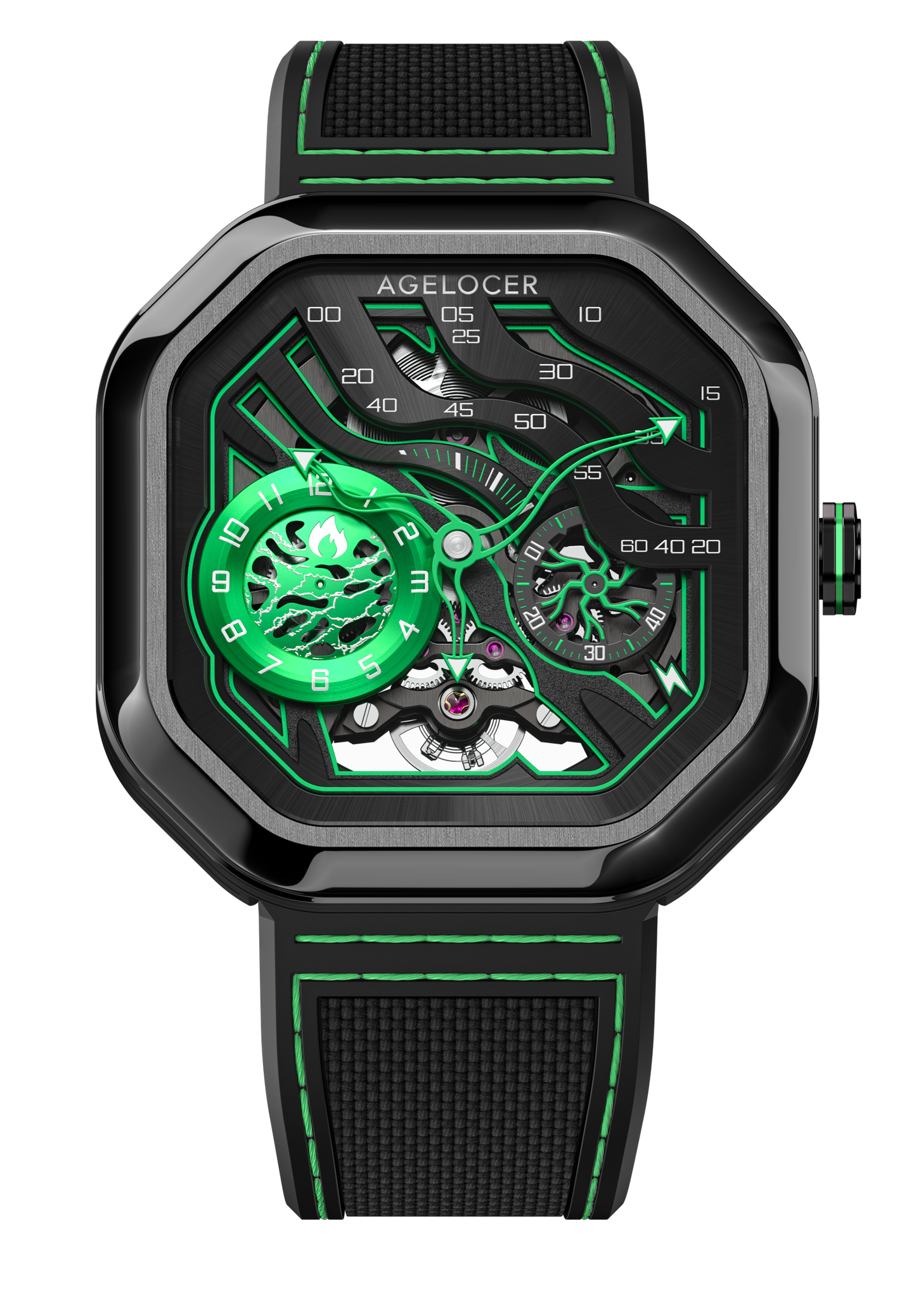 AGELOCER New Design Volcano Automatic Watch Sapphire Glass Power Reserve 80H Mechanical Watches Men's Stainless Steel Waterproof