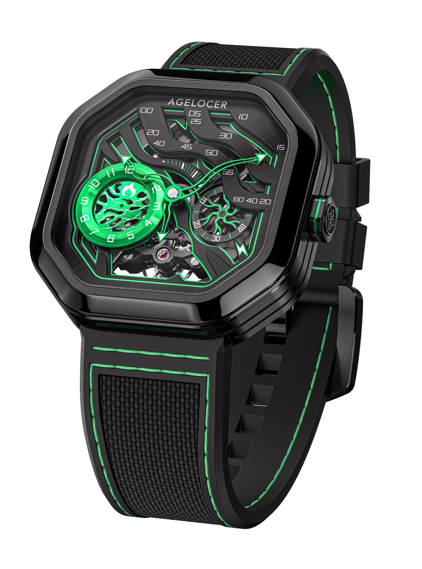 AGELOCER New Design Volcano Automatic Watch Sapphire Glass Power Reserve 80H Mechanical Watches Men's Stainless Steel Waterproof