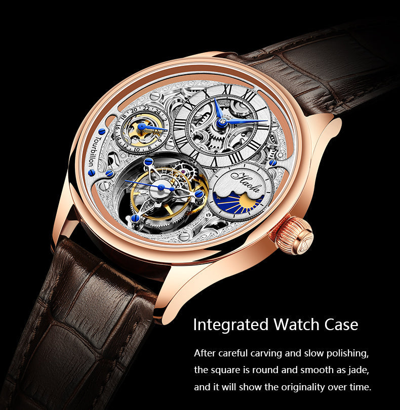 Haofa GMT Day And Night Tourbillon Movement Watch 1035 Top Finish Case