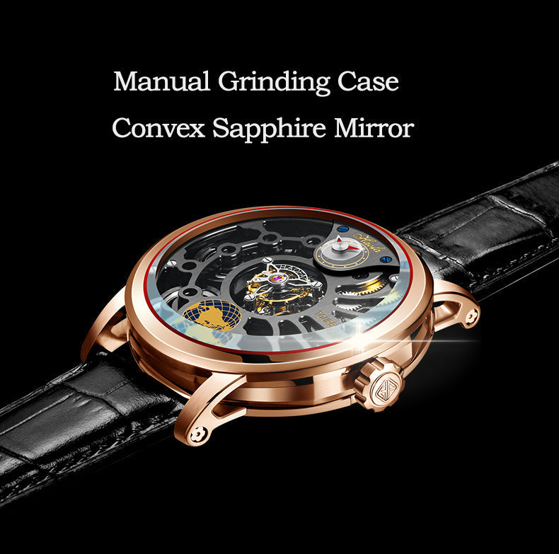 HAOFA 1938 Center Tourbillon Watch for Men 4 Barrel Tourbillon, 120 Hours Power Skeleton Mechanical Watch
