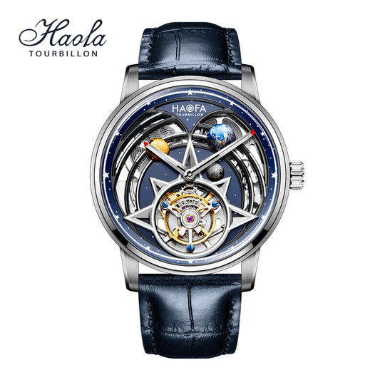 HAOFA 3D Galaxy Double Barrel Automatic Tourbillon (Gift Crystal Galaxy ball ) Model 2268