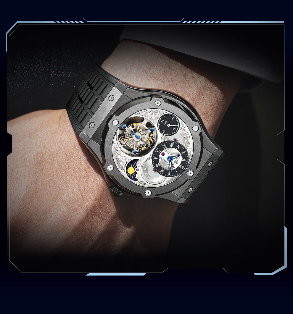 HAOFA GMT Flying Manual Tourbillon Sapphire Mirror Watches 1919