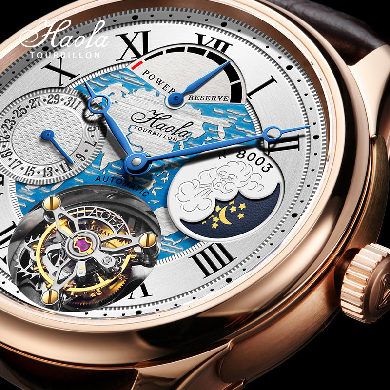 Haofa Date Display Tourbillon Watch Day And Night 8003