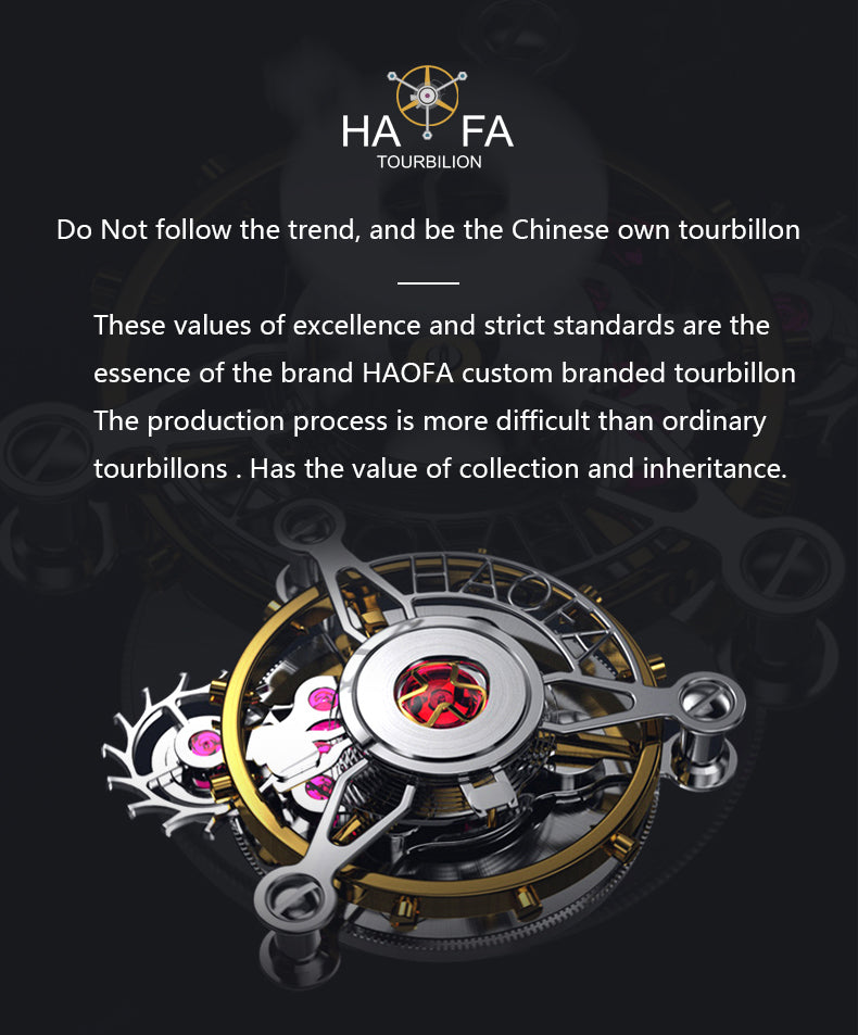 Haofa GMT Day And Night Tourbillon Movement Watch 1035 Top Finish Case