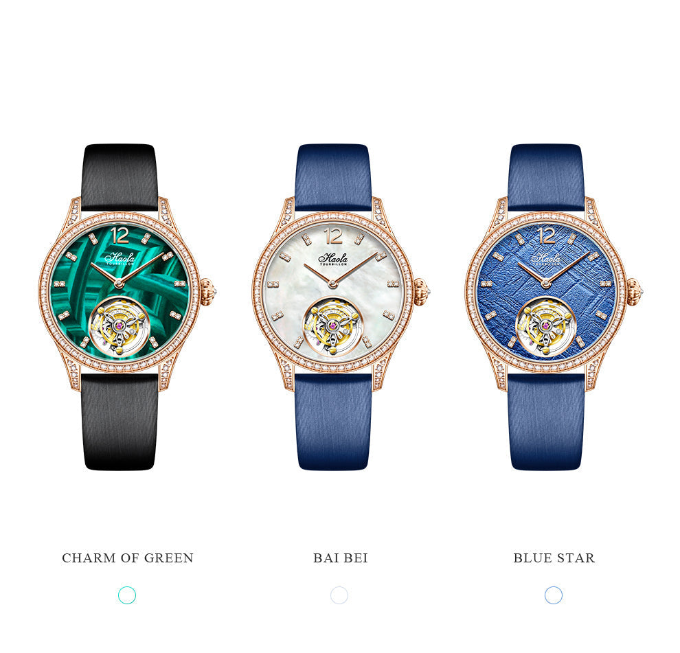 Haofa Women Lady Tourbillon Watches Luxury Sapphire Wrist Watch 1809