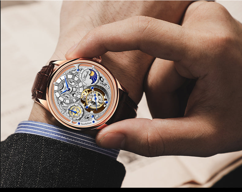 Haofa GMT Day And Night Tourbillon Movement Watch 1035 Top Finish Case