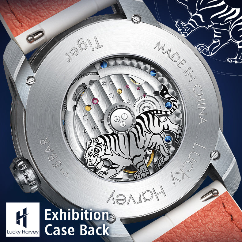 LUCKY HARVEY Tiger Automatic Watch Round Shaped Case Luminous Limited Edition(2022PCS)