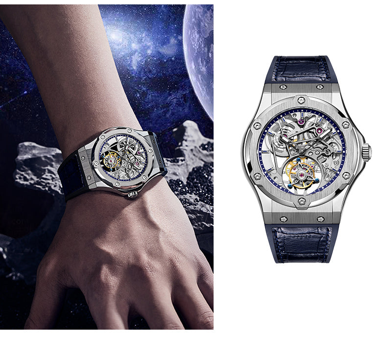 HAOFA Double Barrel Tourbillon 1917 Watch 72 Hours Power Convex Sapphire Mirror