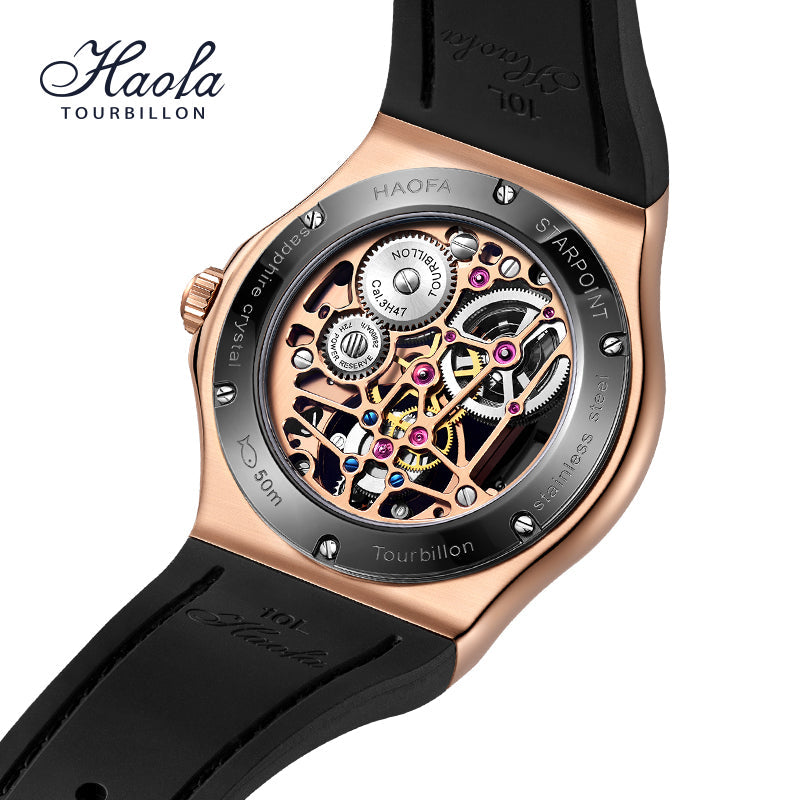 HAOFA Double Barrel Tourbillon 1917 Watch 72 Hours Power Convex Sapphire Mirror