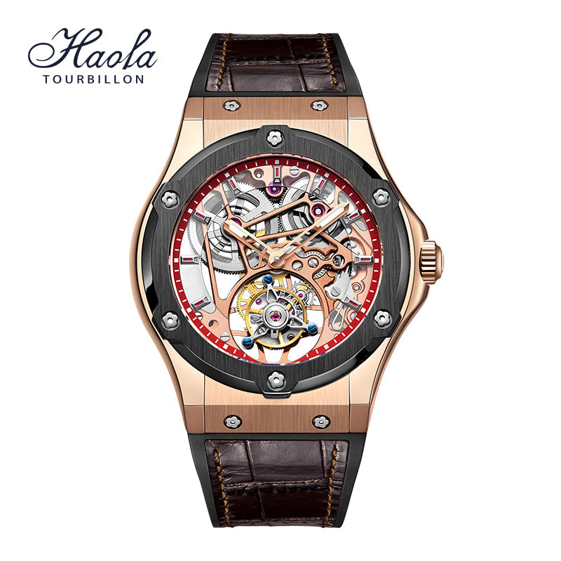 HAOFA Double Barrel Tourbillon 1917 Watch 72 Hours Power Convex Sapphire Mirror