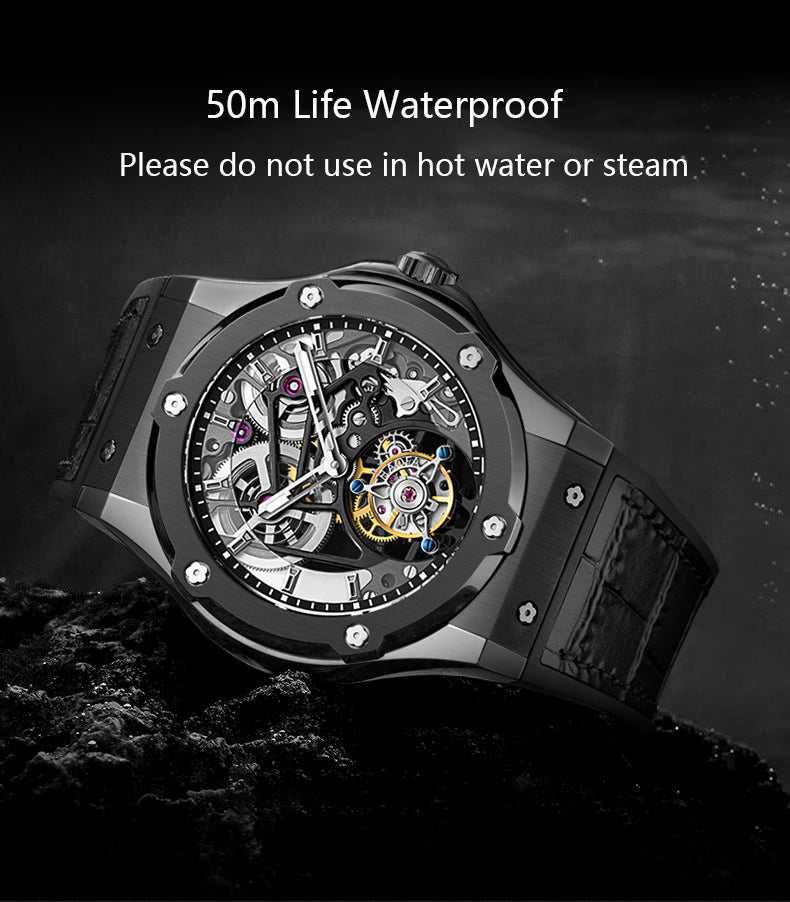 HAOFA Double Barrel Tourbillon 1917 Watch 72 Hours Power Convex Sapphire Mirror