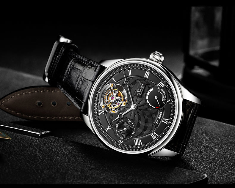 HAOFA 12'Clock Power Reserve Display Automatic Tourbillon Watch