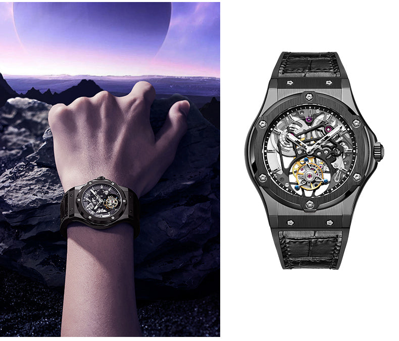 HAOFA Double Barrel Tourbillon 1917 Watch 72 Hours Power Convex Sapphire Mirror