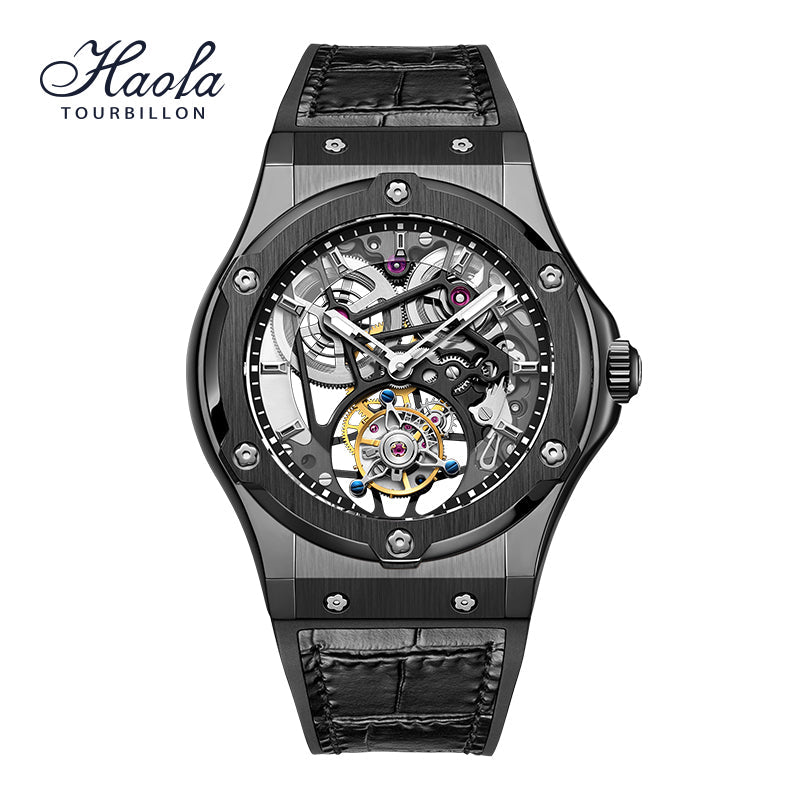 HAOFA Double Barrel Tourbillon 1917 Watch 72 Hours Power Convex Sapphire Mirror