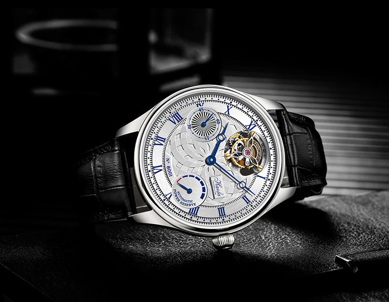 HAOFA 12'Clock Power Reserve Display Automatic Tourbillon Watch