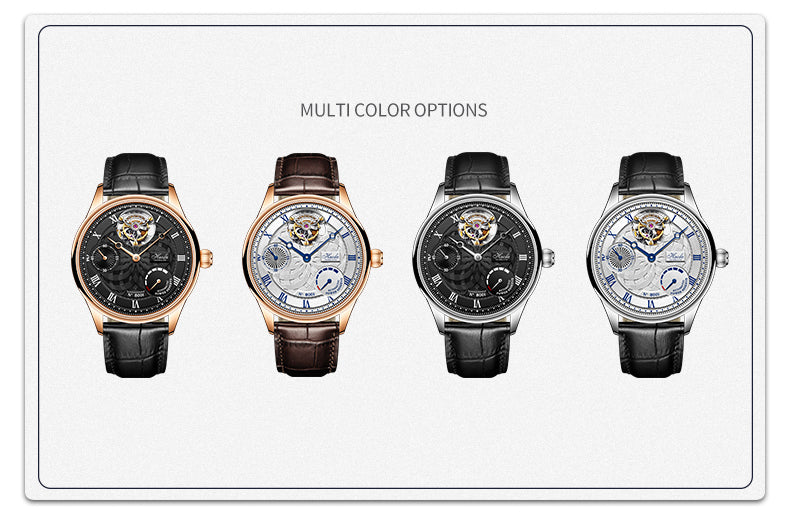 HAOFA 12'Clock Power Reserve Display Automatic Tourbillon Watch