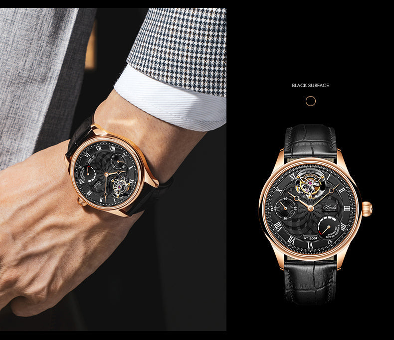 HAOFA 12'Clock Power Reserve Display Automatic Tourbillon Watch