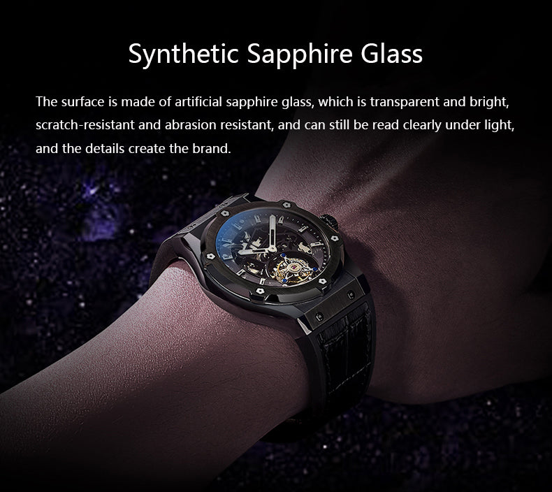 HAOFA Double Barrel Tourbillon 1917 Watch 72 Hours Power Convex Sapphire Mirror