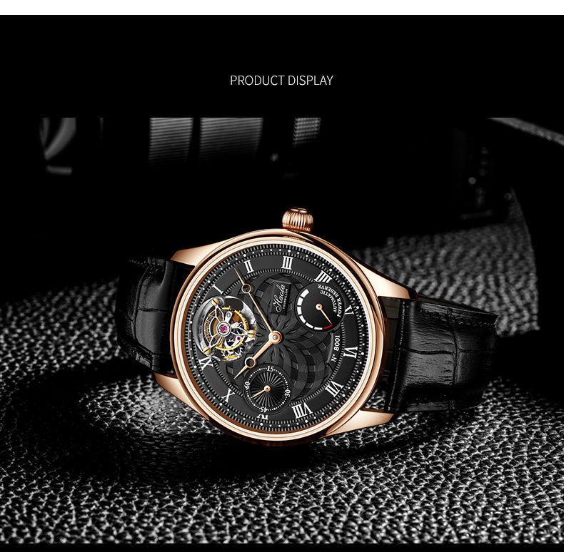 HAOFA 12'Clock Power Reserve Display Automatic Tourbillon Watch