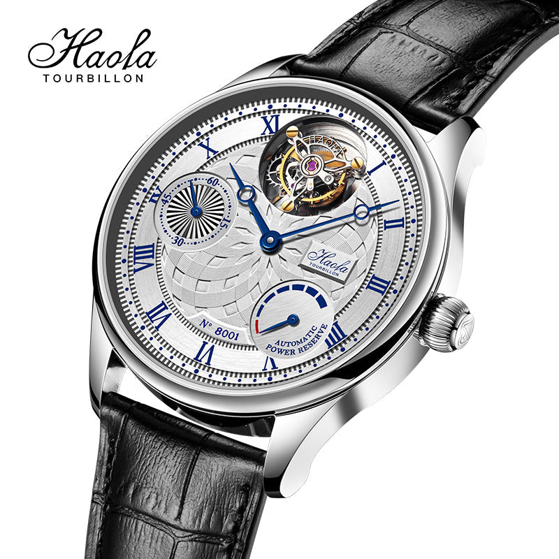 HAOFA 12'Clock Power Reserve Display Automatic Tourbillon Watch