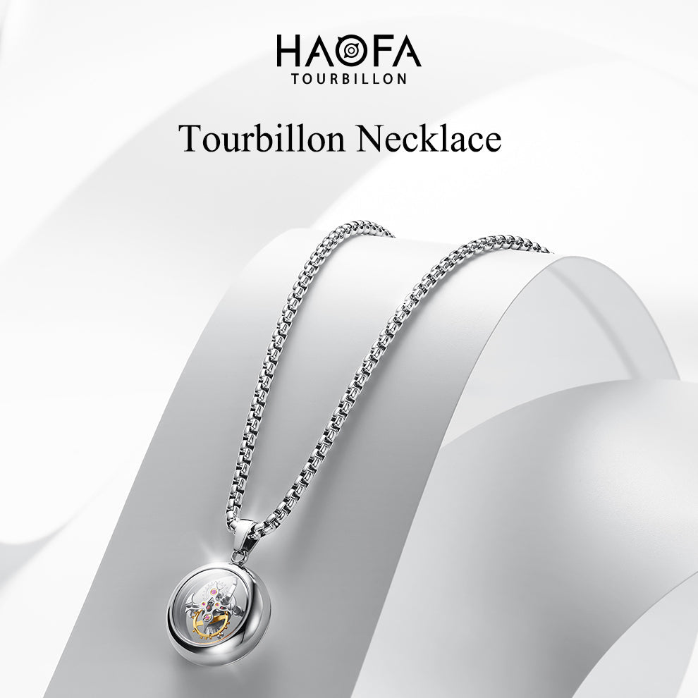 Haofa HFT1001 Titanium Stainless Steel Tourbillon Necklace