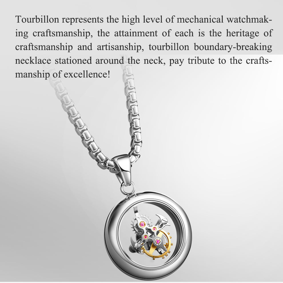 Haofa HFT1001 Titanium Stainless Steel Tourbillon Necklace