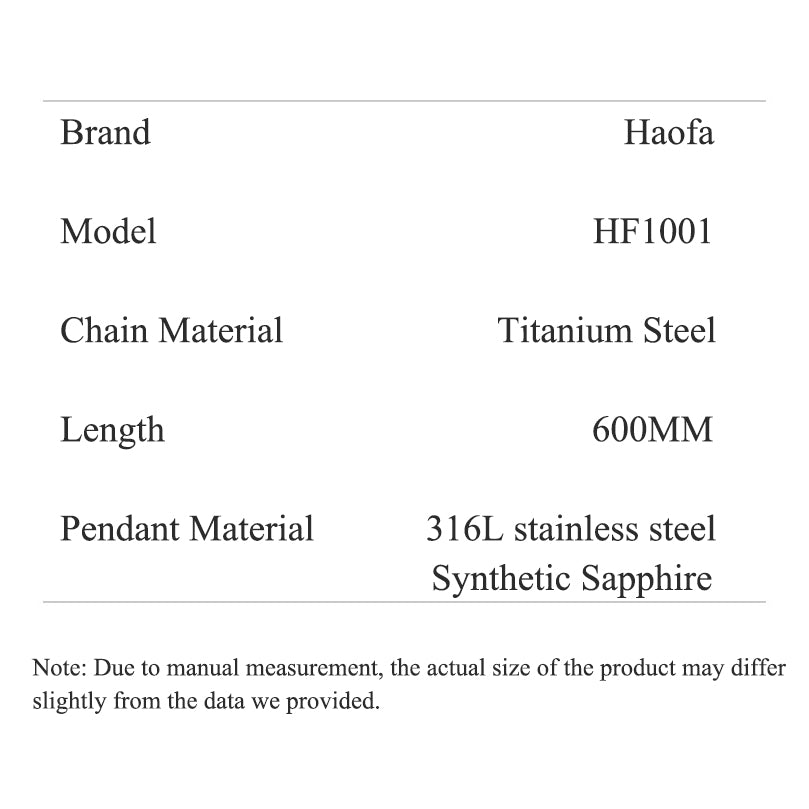 Haofa HFT1001 Titanium Stainless Steel Tourbillon Necklace