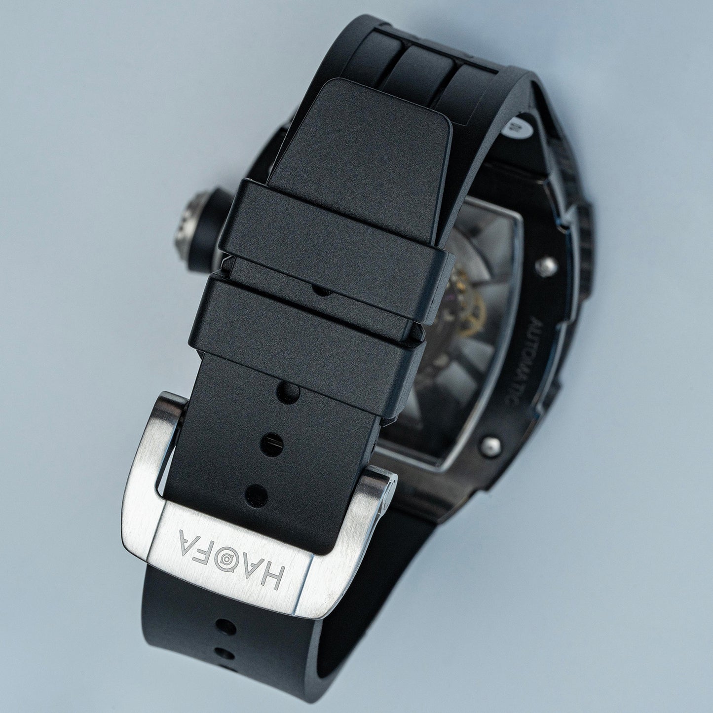 Haofa 1976 Carbon Fiber Bezel Skeleton Movement Watches for Men Luminous Automatic Mechanical Wristwatch