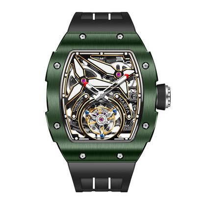 HAOFA Ceramics Bezel Automatic Tourbillon 1901-2 Double Spring Watch