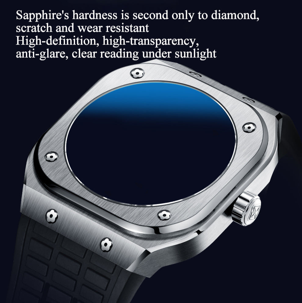 Haofa Square Automatic Mechanical Watches for Men Skeleton Luminous Sapphire 1962