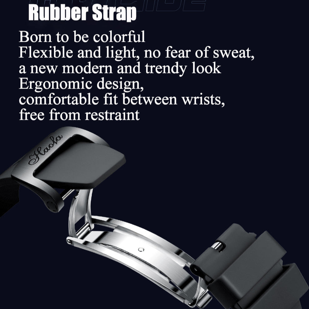 Haofa Square Automatic Mechanical Watches for Men Skeleton Luminous Sapphire 1962