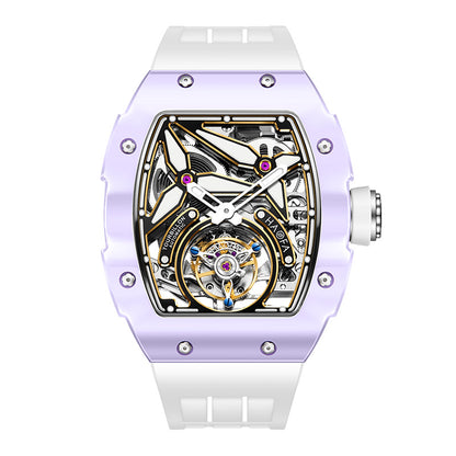 HAOFA Ceramics Bezel Automatic Tourbillon 1901-2 Double Spring Watch