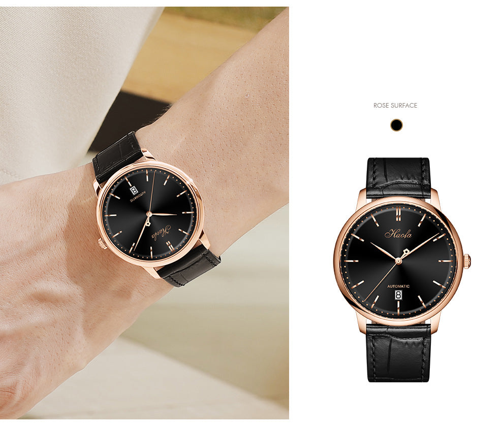Haofa Ultra-thin Automatic Mechanical Watch for Men Calendar Waterproof Sapphire Watches 1606