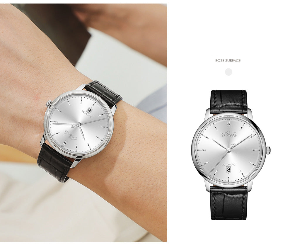 Haofa Ultra-thin Automatic Mechanical Watch for Men Calendar Waterproof Sapphire Watches 1606