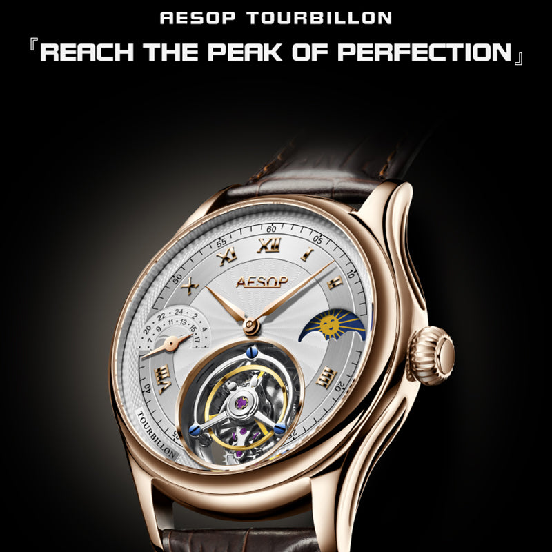 Aesop Casual Business Watches Men Fashion Tourbillon Chronograph Skeleton  Wrist Watch | Buy , Save | Temu