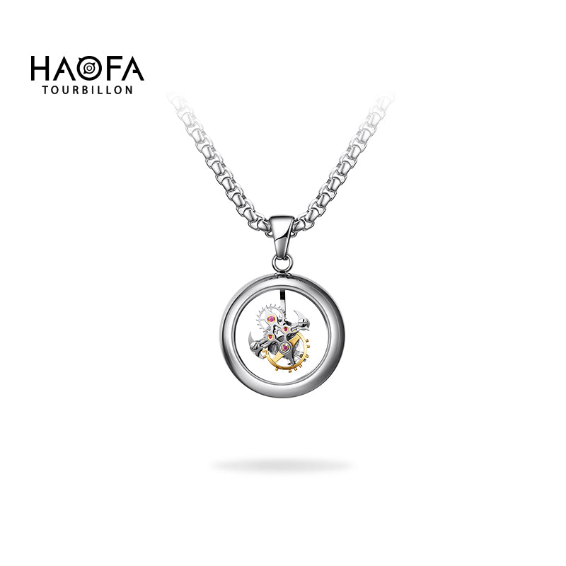 Haofa HFT1001 Titanium Stainless Steel Tourbillon Necklace