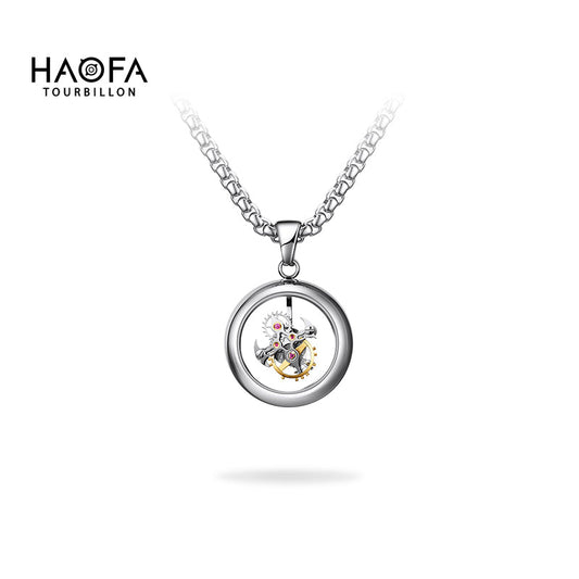 Haofa HFT1001 Titanium Stainless Steel Tourbillon Necklace