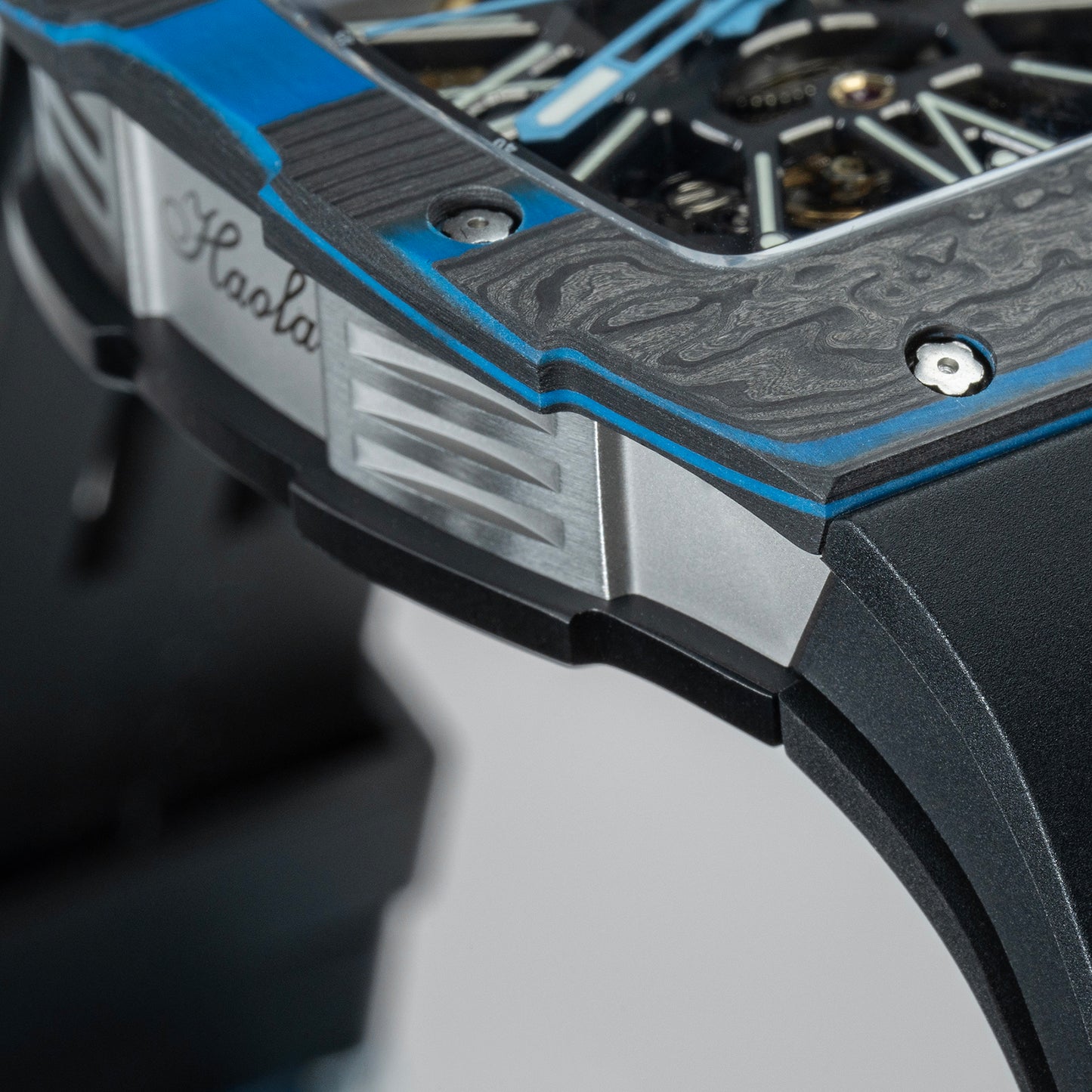 Haofa 1976 Carbon Fiber Bezel Skeleton Movement Watches for Men Luminous Automatic Mechanical Wristwatch