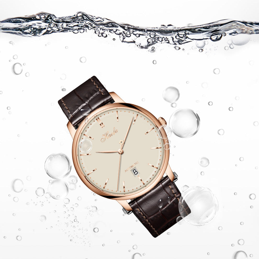 Haofa Ultra-thin Automatic Mechanical Watch for Men Calendar Waterproof Sapphire Watches 1606
