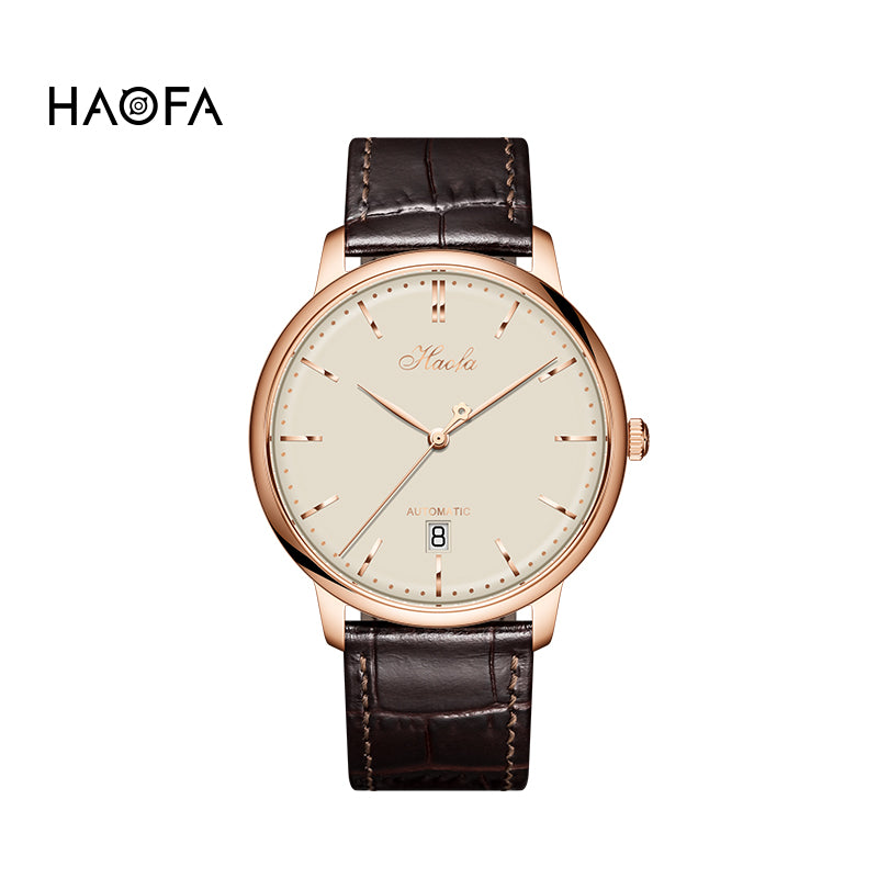 Haofa Ultra-thin Automatic Mechanical Watch for Men Calendar Waterproof Sapphire Watches 1606