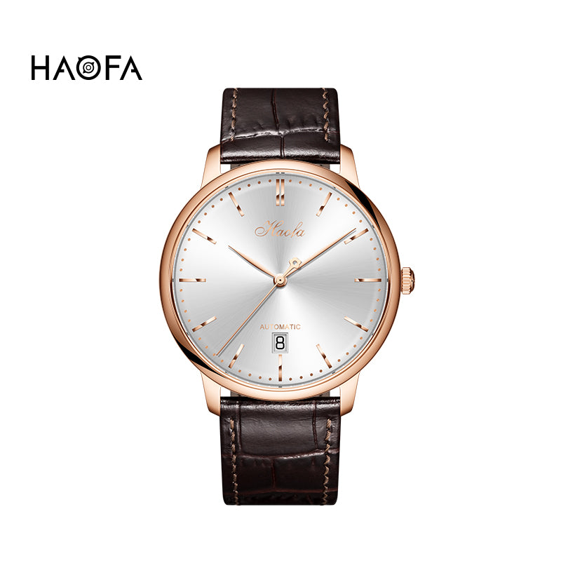 Haofa Ultra-thin Automatic Mechanical Watch for Men Calendar Waterproof Sapphire Watches 1606