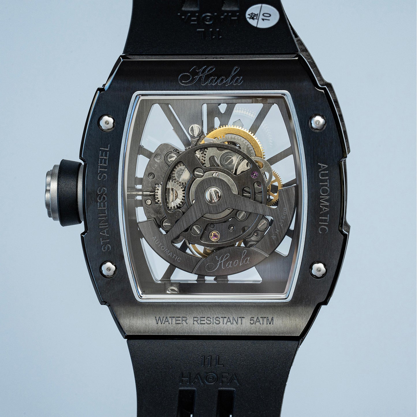 Haofa 1976 Carbon Fiber Bezel Skeleton Movement Watches for Men Luminous Automatic Mechanical Wristwatch