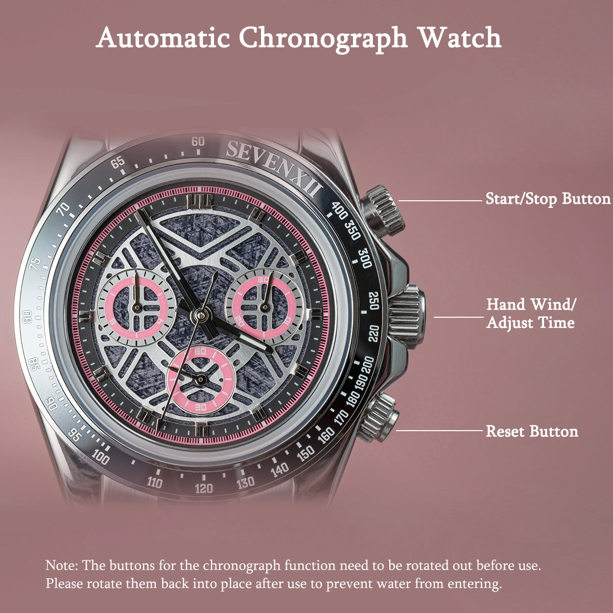 SEVENXII Day tona Chronograph Sapphire Automatic Chronograph Mechanical Watch for Men Waterproof Casual